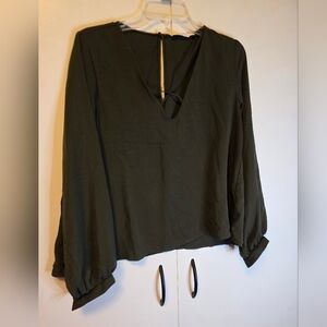 Lush Women's Long Sleeve Olive Green Colored Top Size Medium